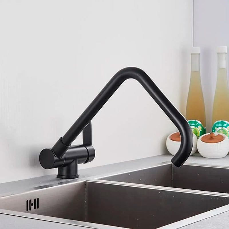 Mitigeur de cuisine rabattable noir mat
