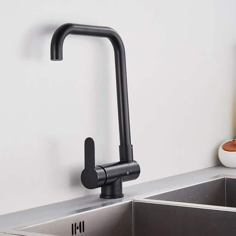 Mitigeur de cuisine rabattable noir mat