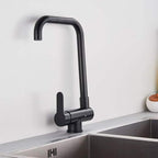 Mitigeur de cuisine rabattable noir mat