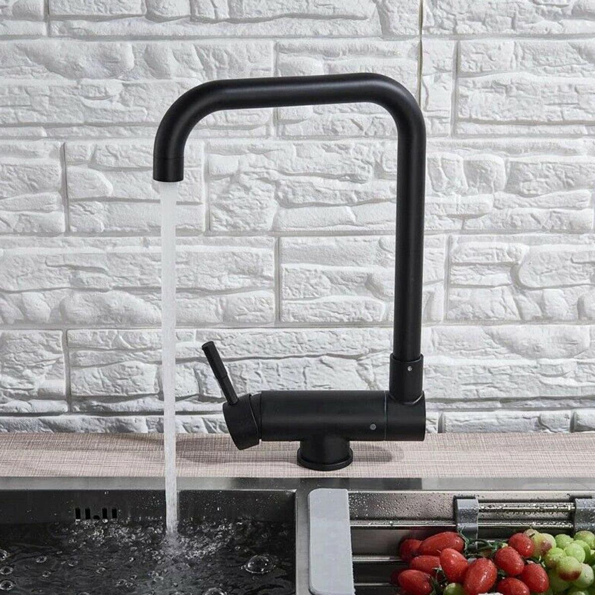 Mitigeur de cuisine rabattable noir mat