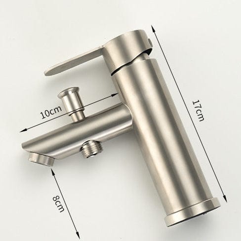 Mitigeur de douche avec pommeau gris brossé