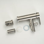 Mitigeur de douche avec pommeau gris brossé