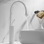 Mitigeur de lavabo avec douchette extractible blanc