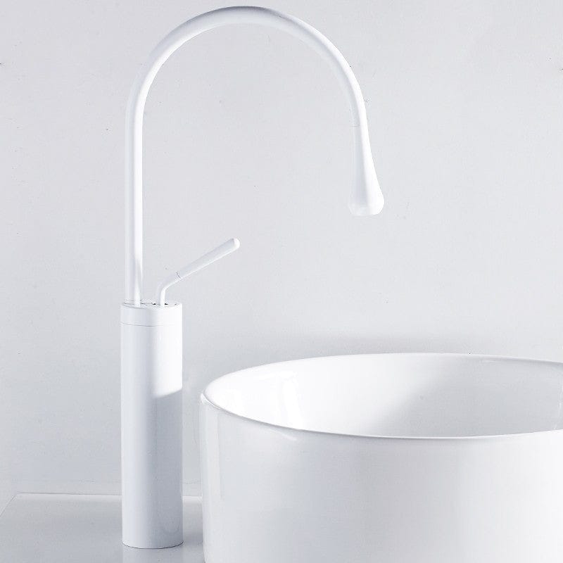 Mitigeur de lavabo avec douchette extractible blanc