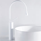 Mitigeur de lavabo avec douchette extractible blanc