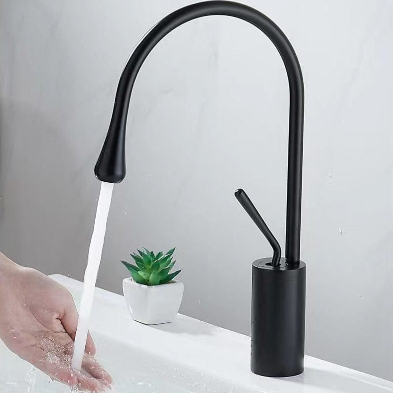 Mitigeur de lavabo avec douchette extractible noir mat