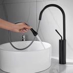 Mitigeur de lavabo avec douchette extractible noir mat