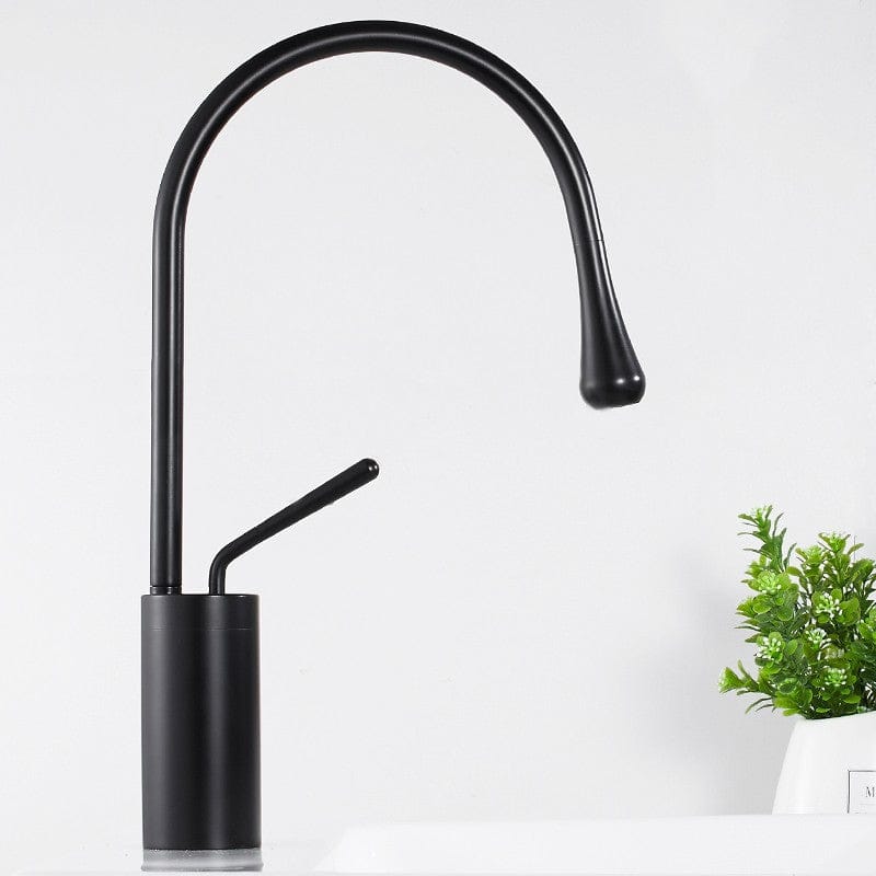 Mitigeur de lavabo avec douchette extractible noir mat