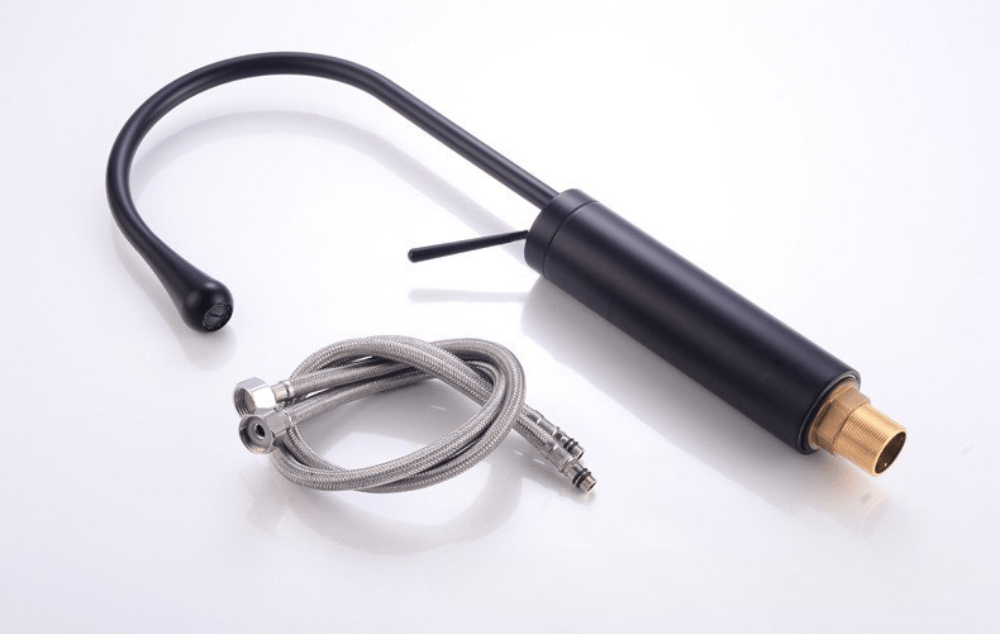 Mitigeur de lavabo avec douchette extractible noir mat