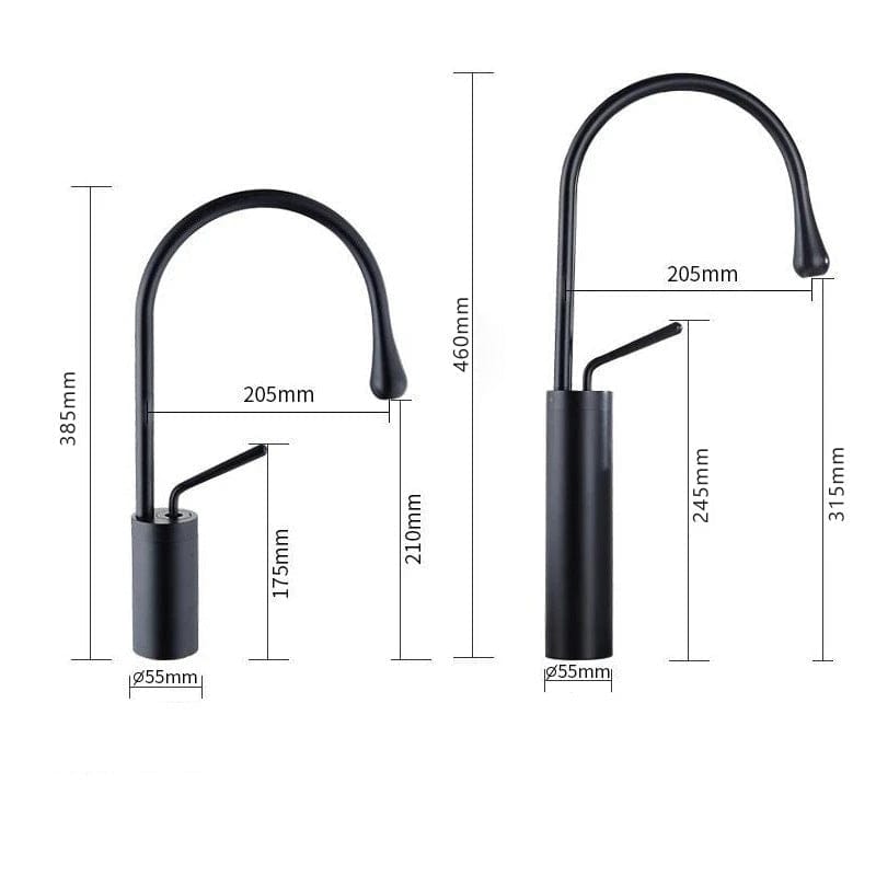 Mitigeur de lavabo avec douchette extractible noir mat