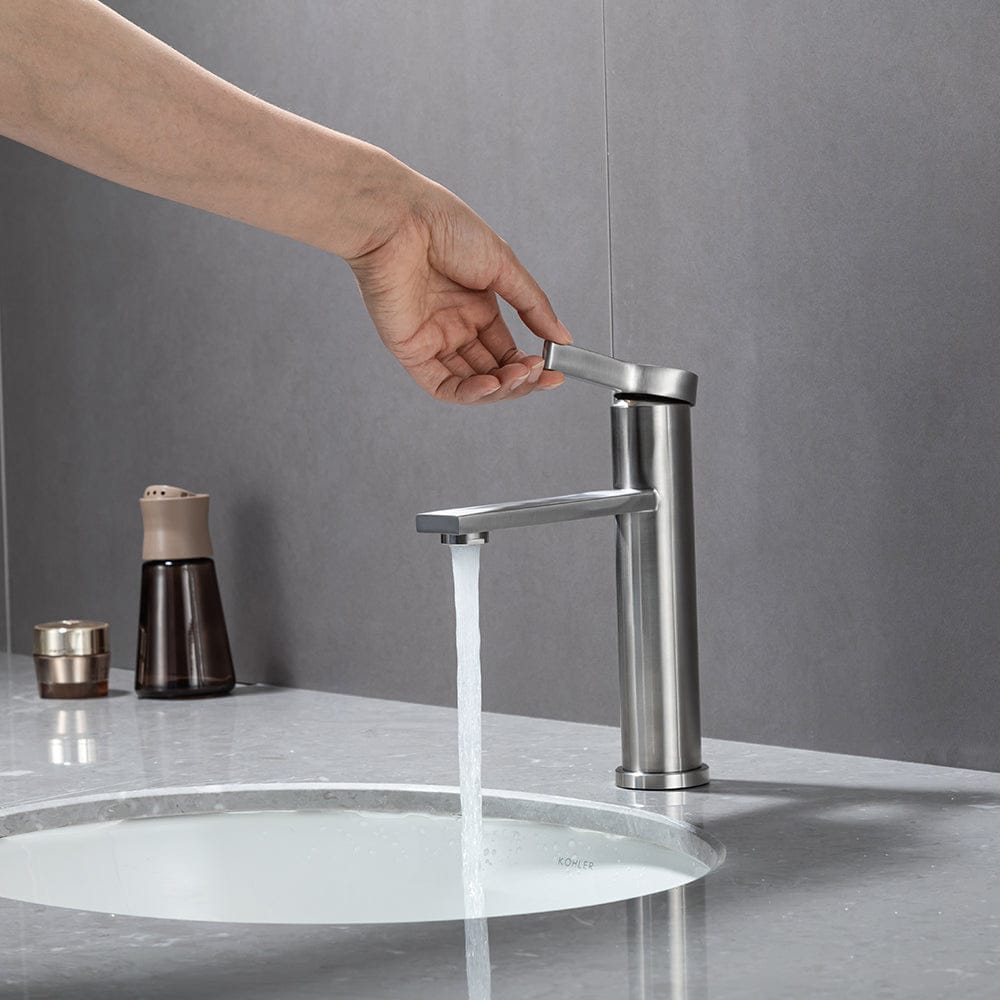 Mitigeur de lavabo de salle de bain chromé