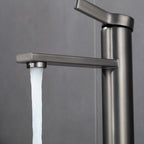 Mitigeur de lavabo de salle de bain gris brossé