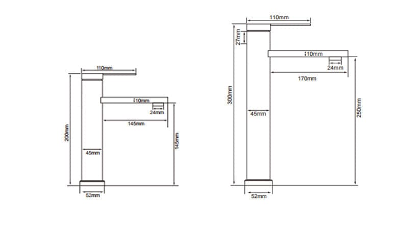 Mitigeur de lavabo de salle de bain noir mat