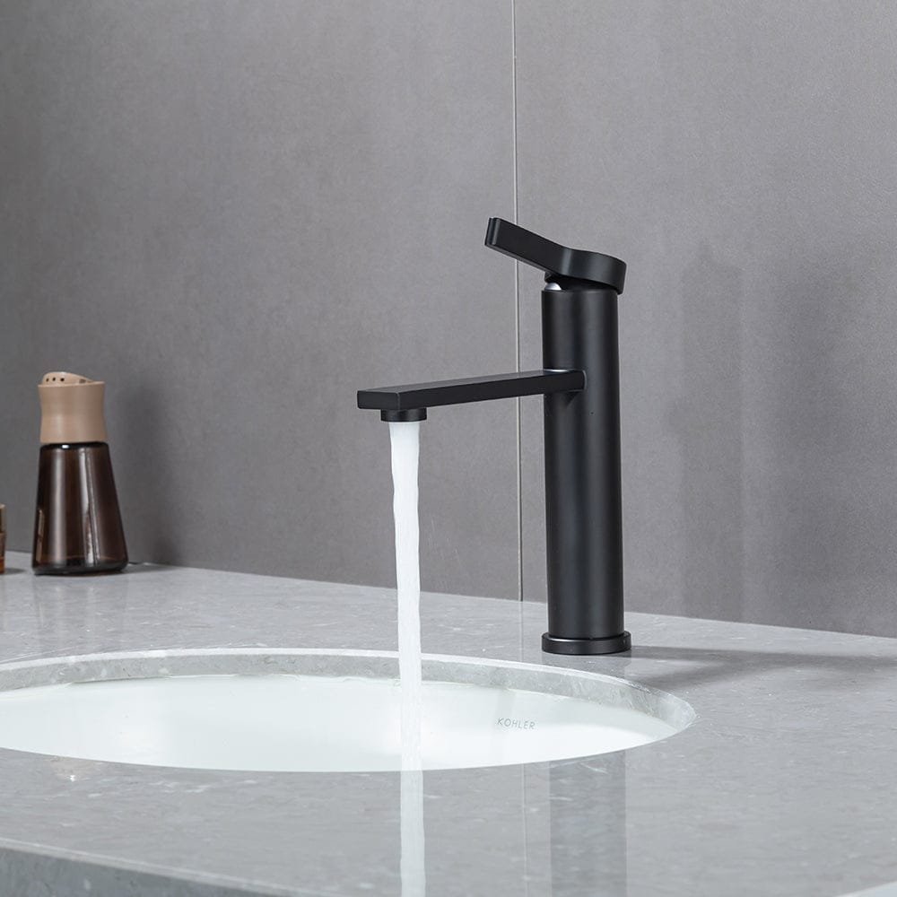 Mitigeur de lavabo de salle de bain noir mat