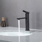 Mitigeur de lavabo de salle de bain noir mat