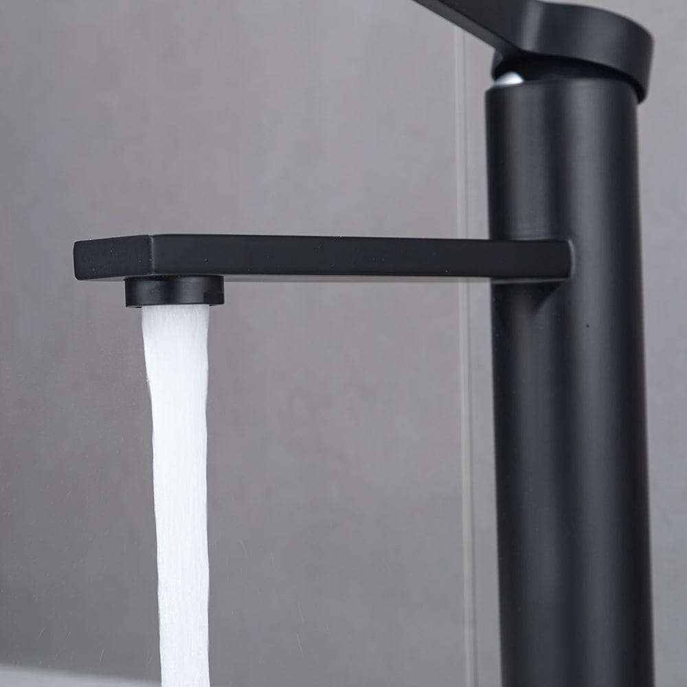 Mitigeur de lavabo de salle de bain noir mat