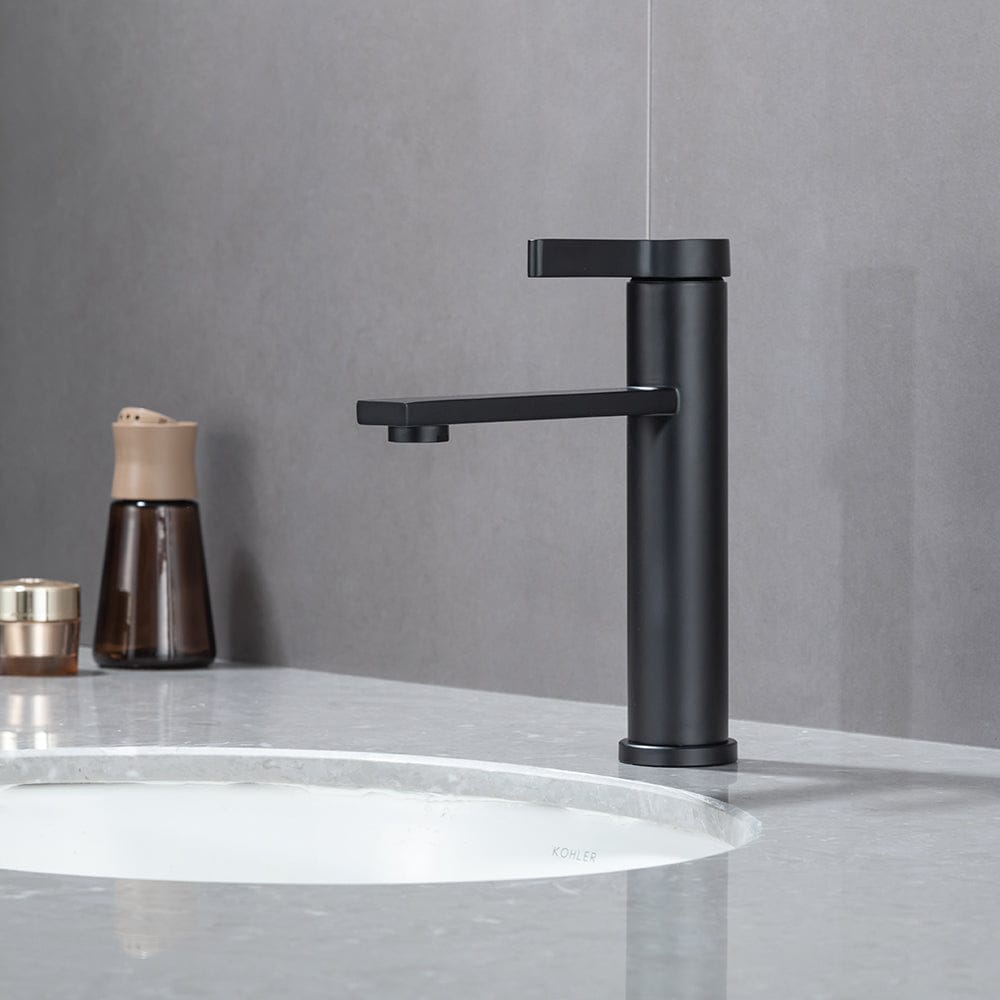 Mitigeur de lavabo de salle de bain noir mat