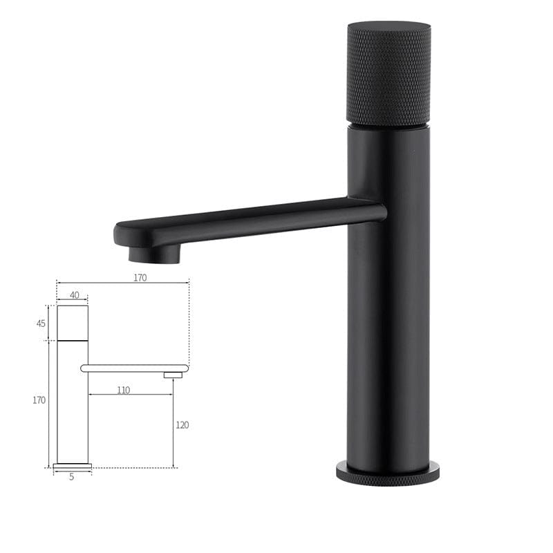 Mitigeur de lavabo en inox brossé noir mat