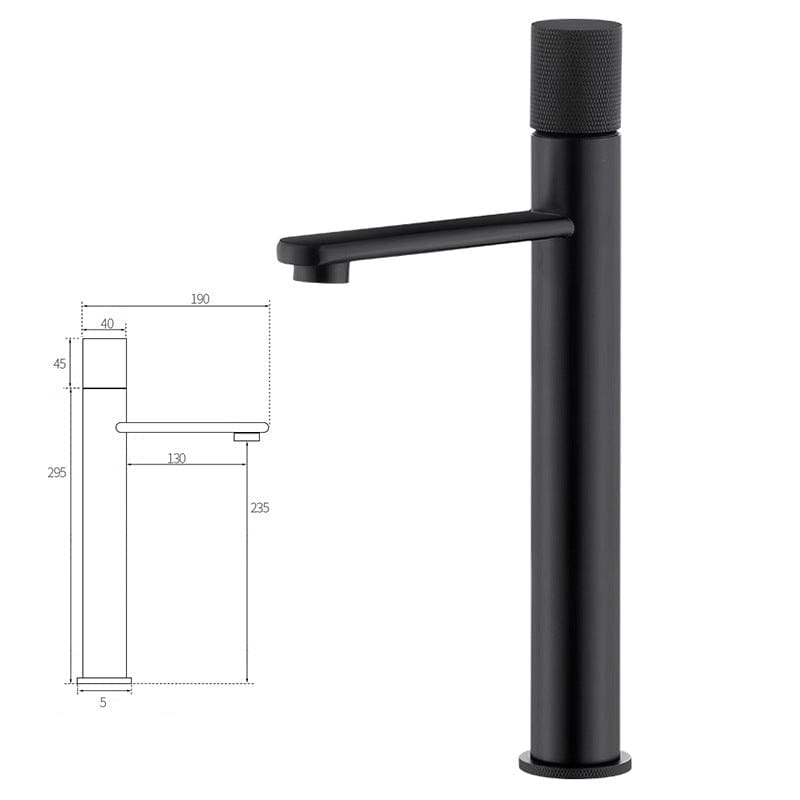 Mitigeur de lavabo en inox brossé noir mat