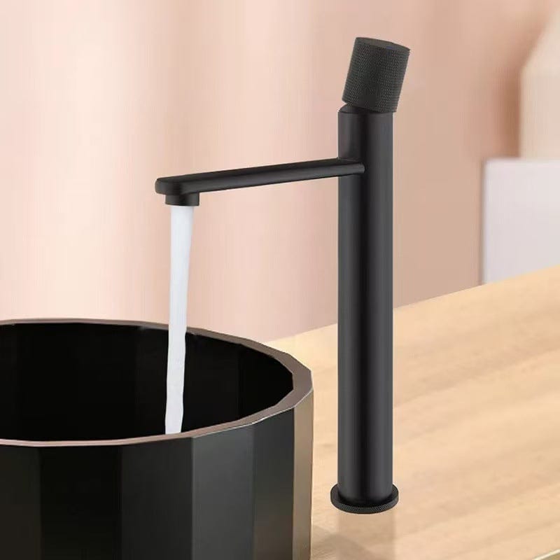 Mitigeur de lavabo en inox brossé noir mat