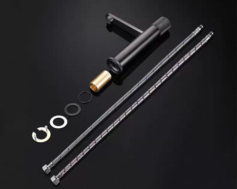 Mitigeur de lavabo en inox brossé noir mat