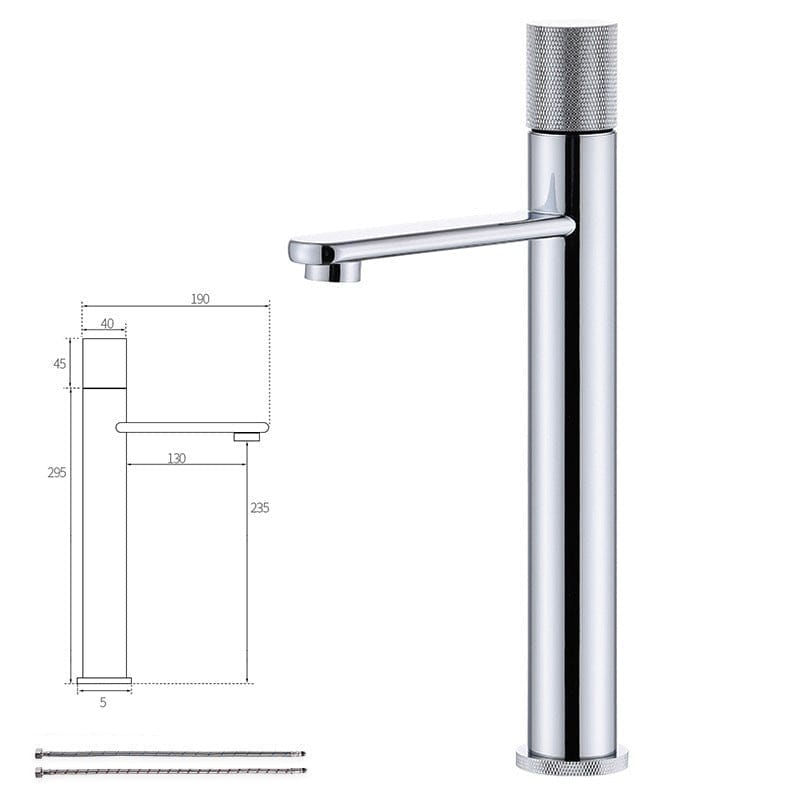 Mitigeur de lavabo en inox chromé