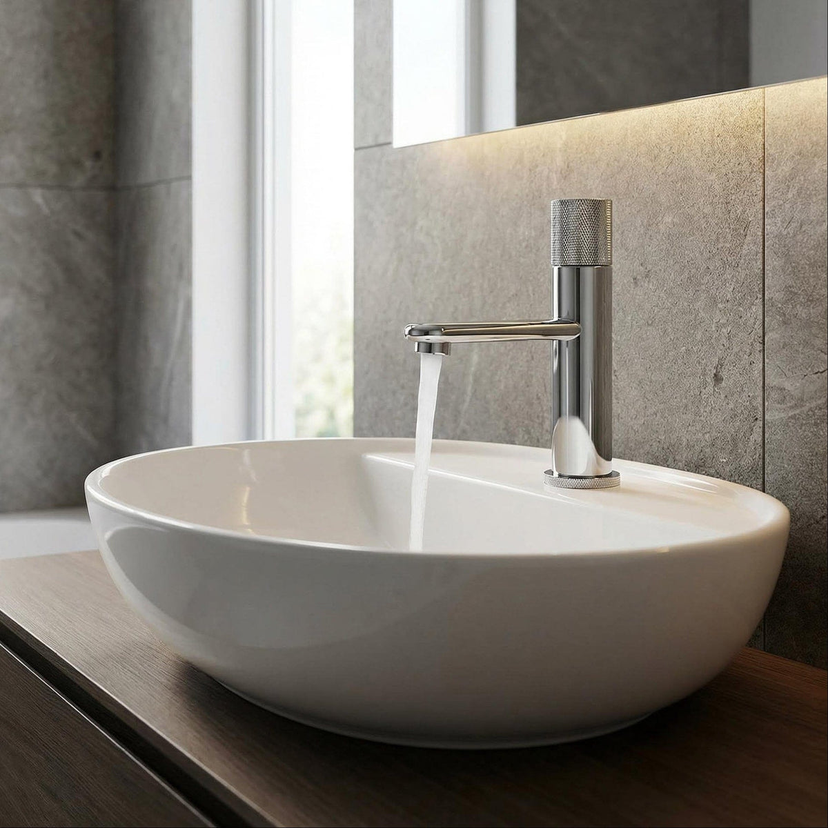 Mitigeur de lavabo en inox chromé