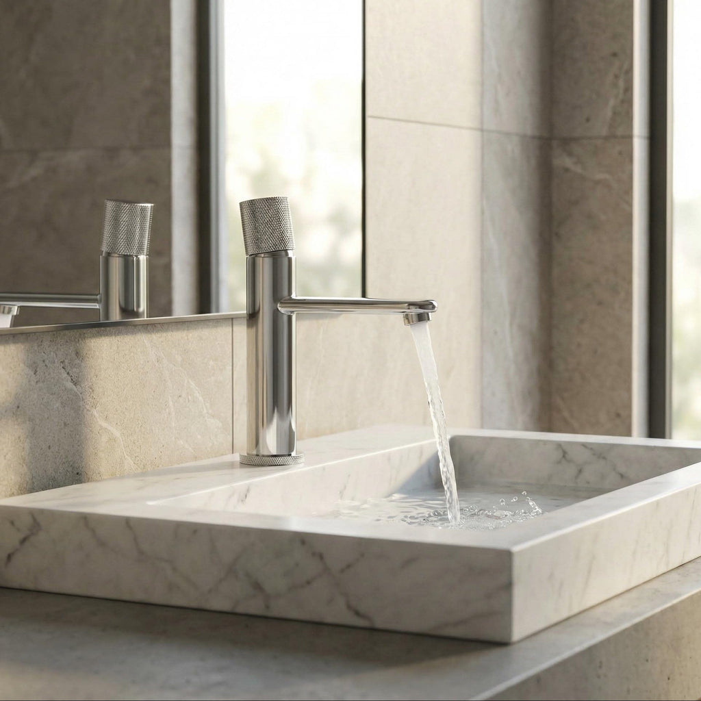 Mitigeur de lavabo en inox chromé