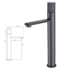 Mitigeur de lavabo en inox gris brossé