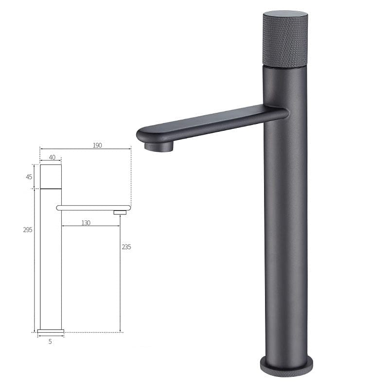 Mitigeur de lavabo en inox gris brossé