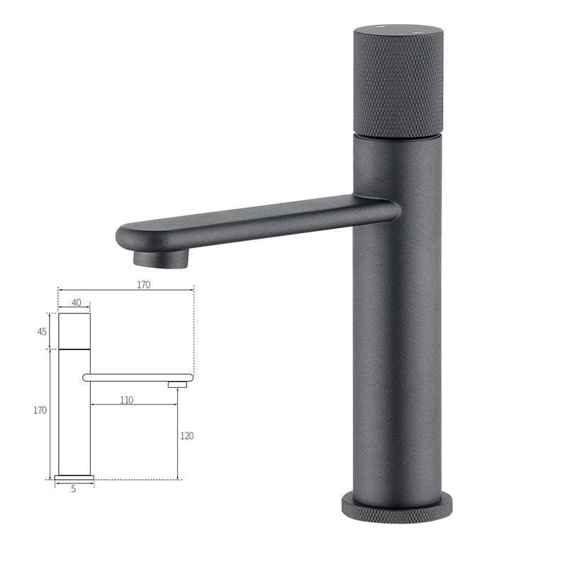 Mitigeur de lavabo en inox gris brossé