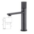 Mitigeur de lavabo en inox gris brossé