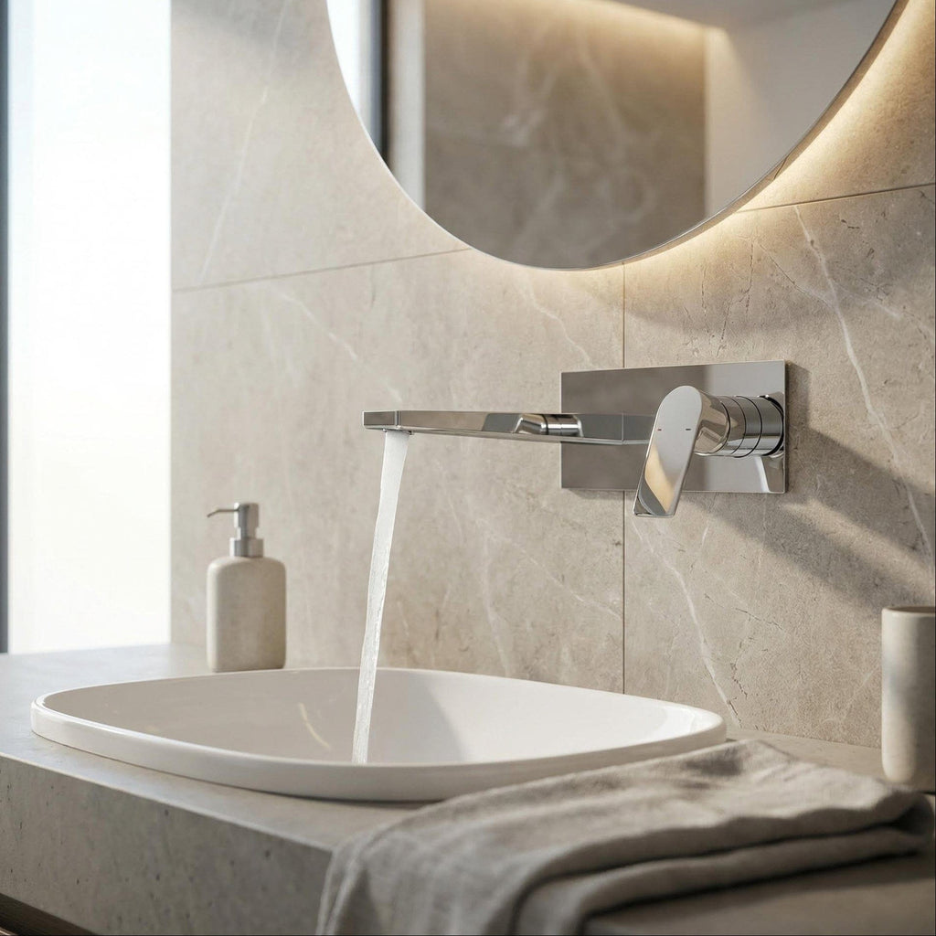 Mitigeur de lavabo encastré chromé