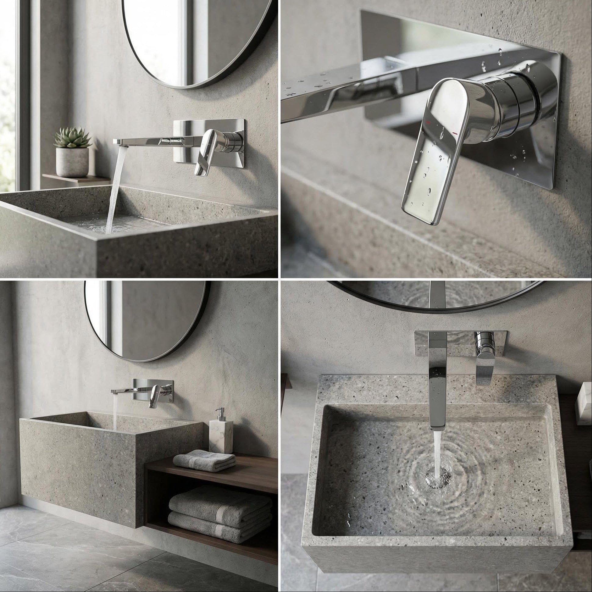 Mitigeur de lavabo encastré chromé Image