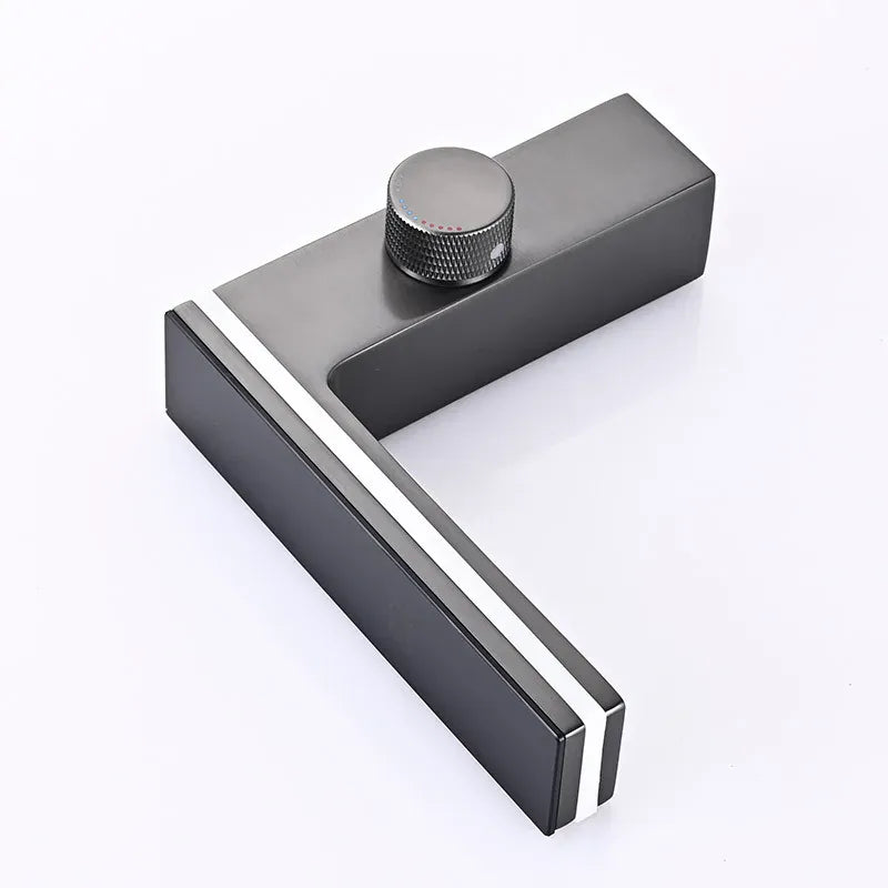 Mitigeur de lavabo led gris brossé