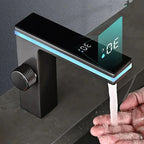 Mitigeur de lavabo led noir mat