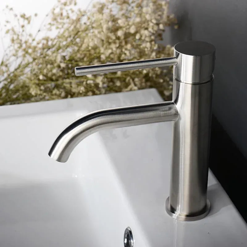 Mitigeur de salle de bain en inox chromé