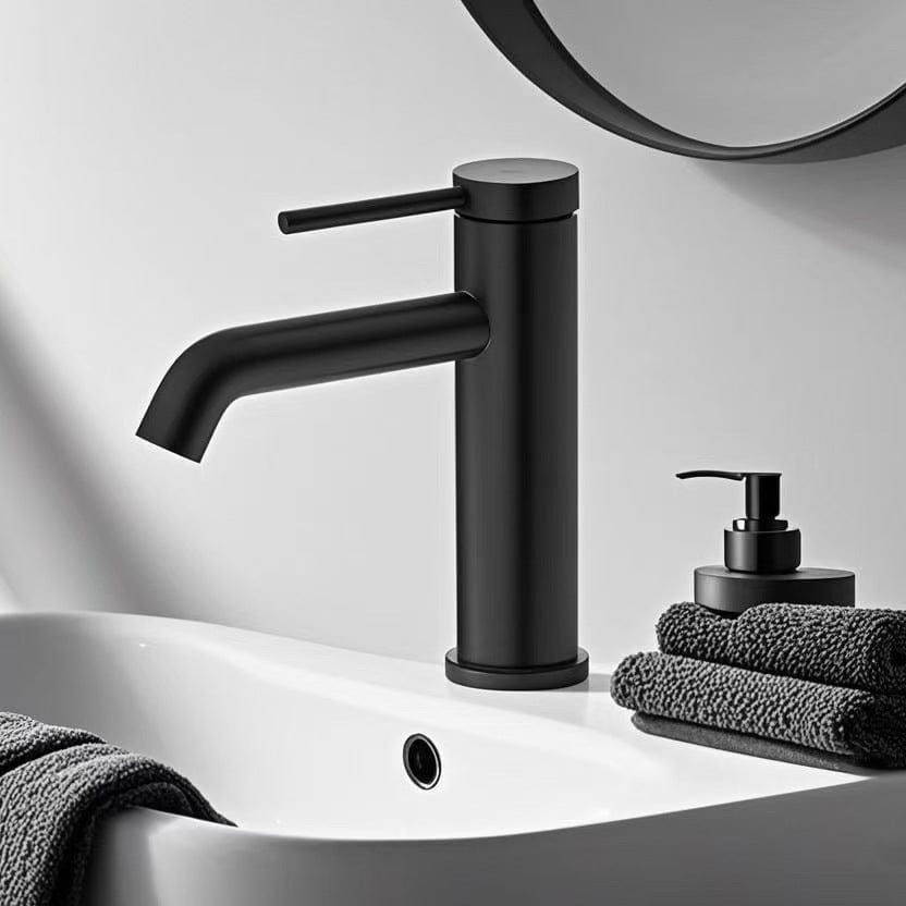 Mitigeur de salle de bain en inox noir mat