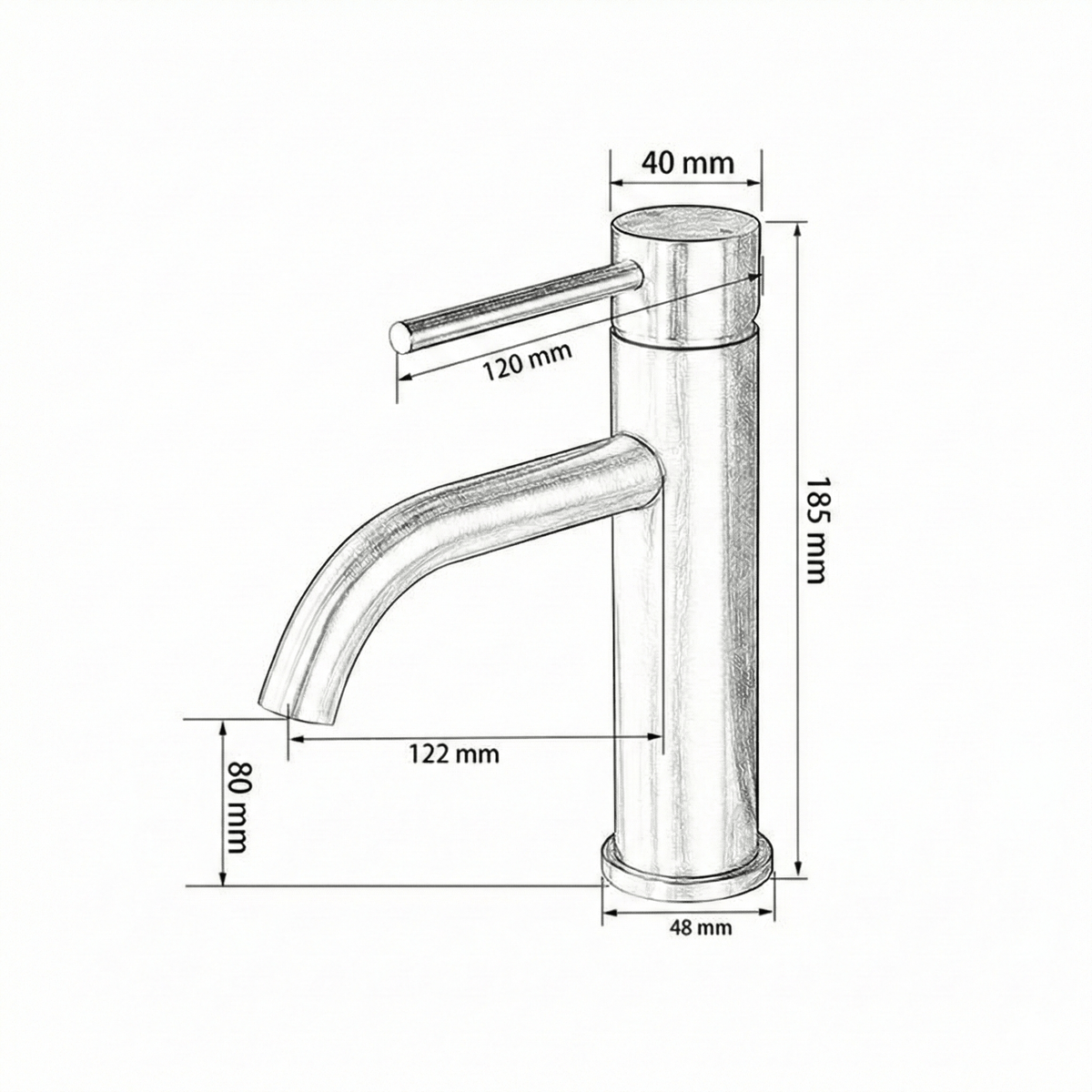 Mitigeur de salle de bain en inox noir mat