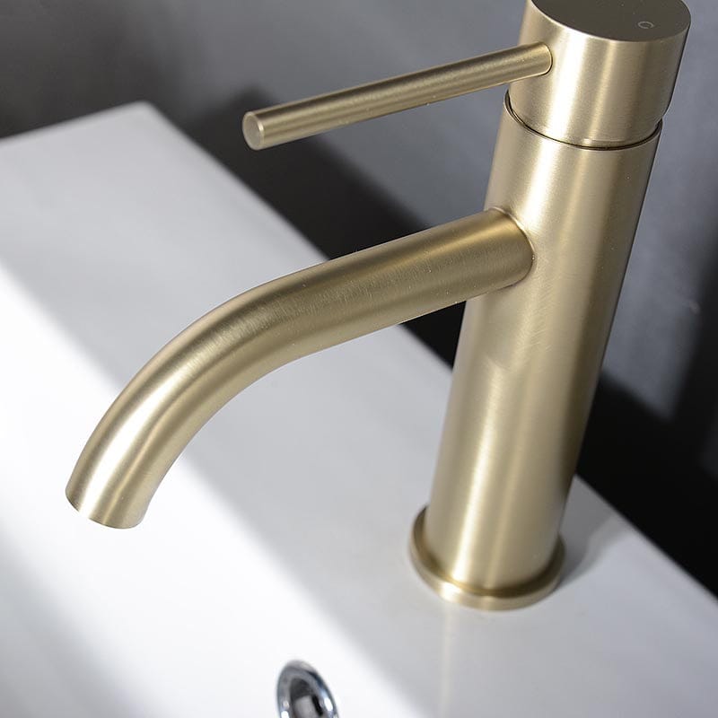 Mitigeur de salle de bain en inox or brossé