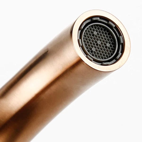 Mitigeur de salle de bain en inox or rose brossé