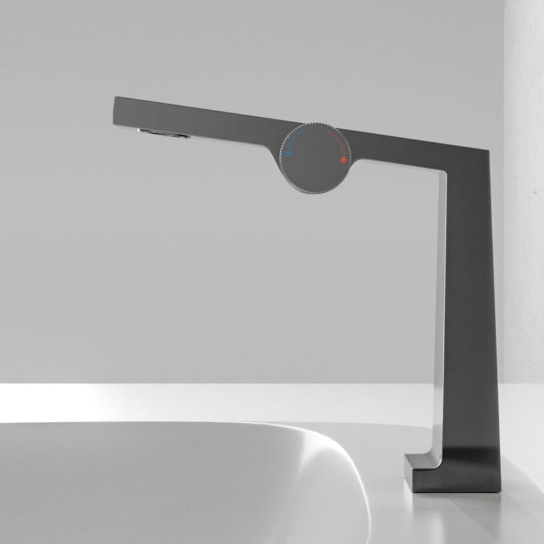 Mitigeur design pour lave main gris brossé