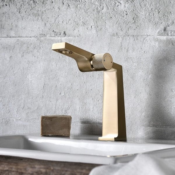 Mitigeur design pour lave main or brossé