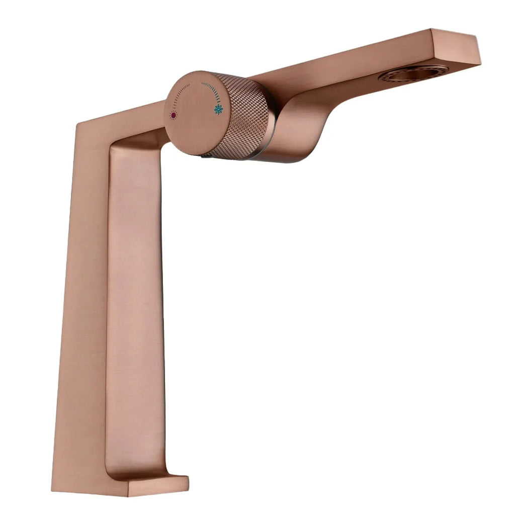 Mitigeur design pour lave main or rose brossé