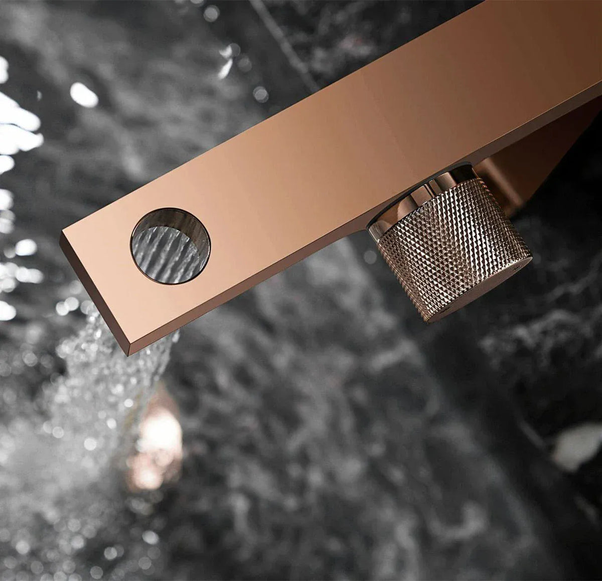 Mitigeur design pour lave main or rose brossé