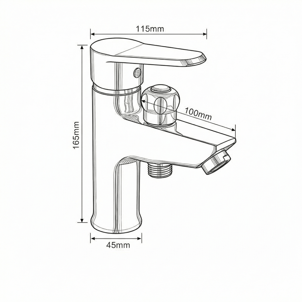 Mitigeur douchette de salle de bain chromé