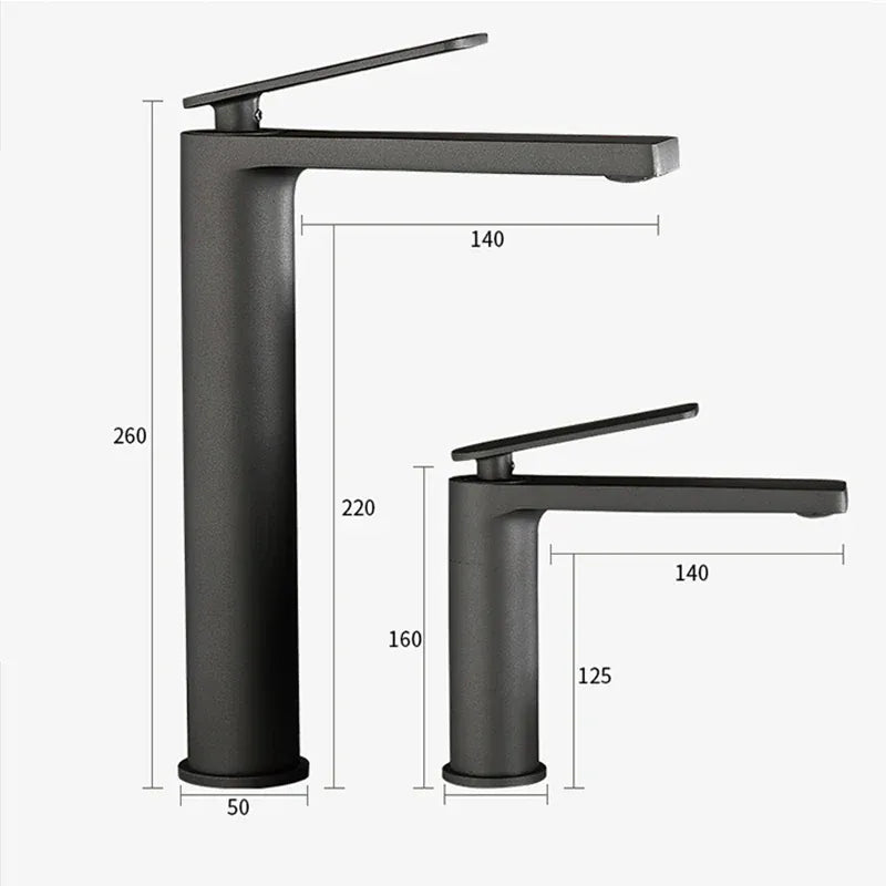 Mitigeur en laiton noir mat