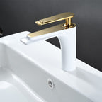 Mitigeur en or brossé blanc