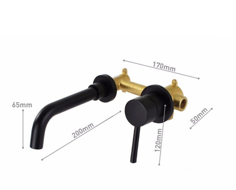 Mitigeur encastrable de lavabo noir mat