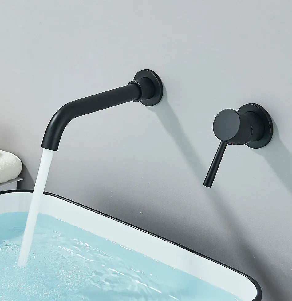 Mitigeur encastrable de lavabo noir mat